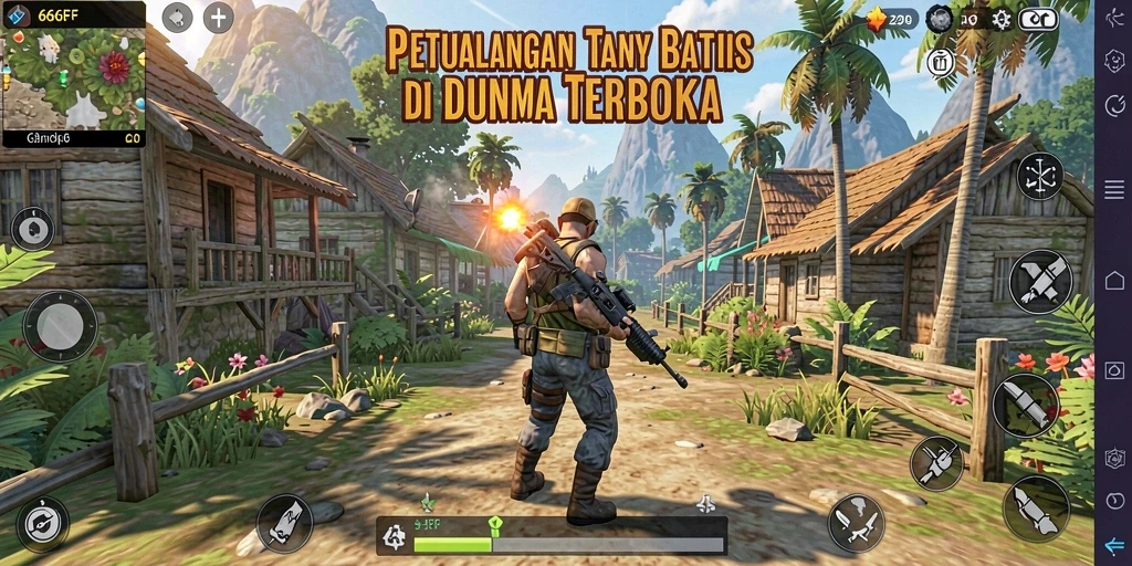 Screenshot gameplay <strong>666FF</strong> yang menunjukkan dunia terbuka yang menarik.