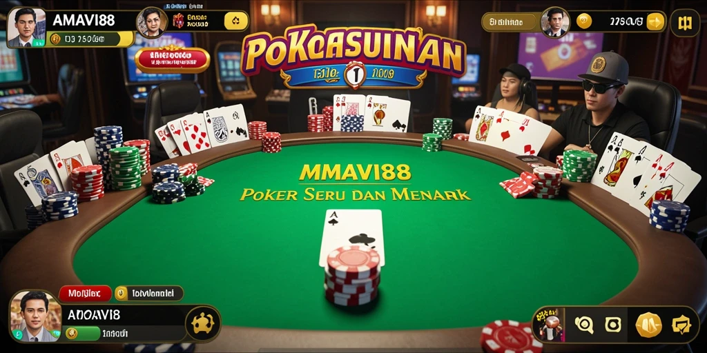 Screenshot AMAVI88 memperlihatkan aksi seru saat bermain poker.