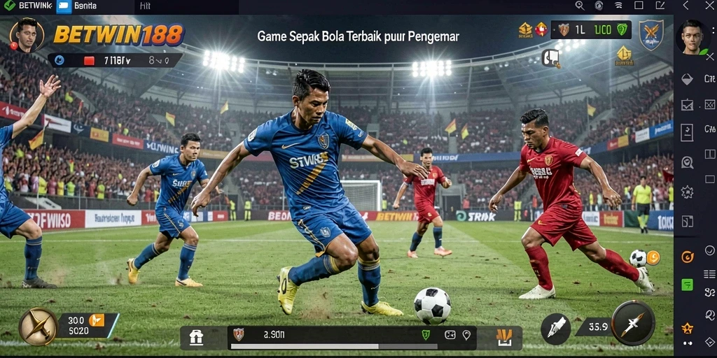 Tangkapan layar BETWIN188 menunjukkan aksi mendebarkan permainan sepak bola.