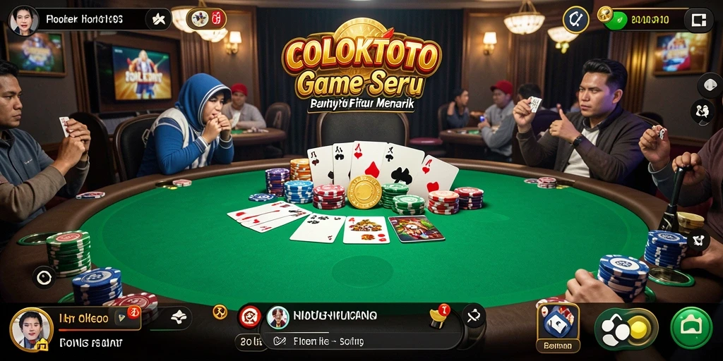 Screenshot gameplay COLOKTOTO menampilkan suasana Poker yang mendebarkan.