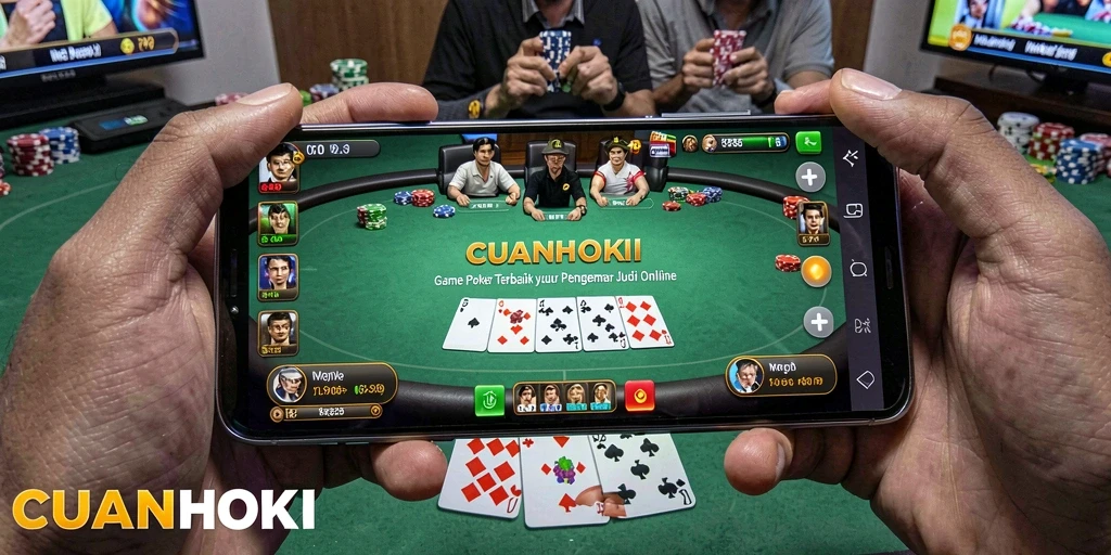 Tampilan antarmuka permainan Poker yang menawan di CUANHOKI.