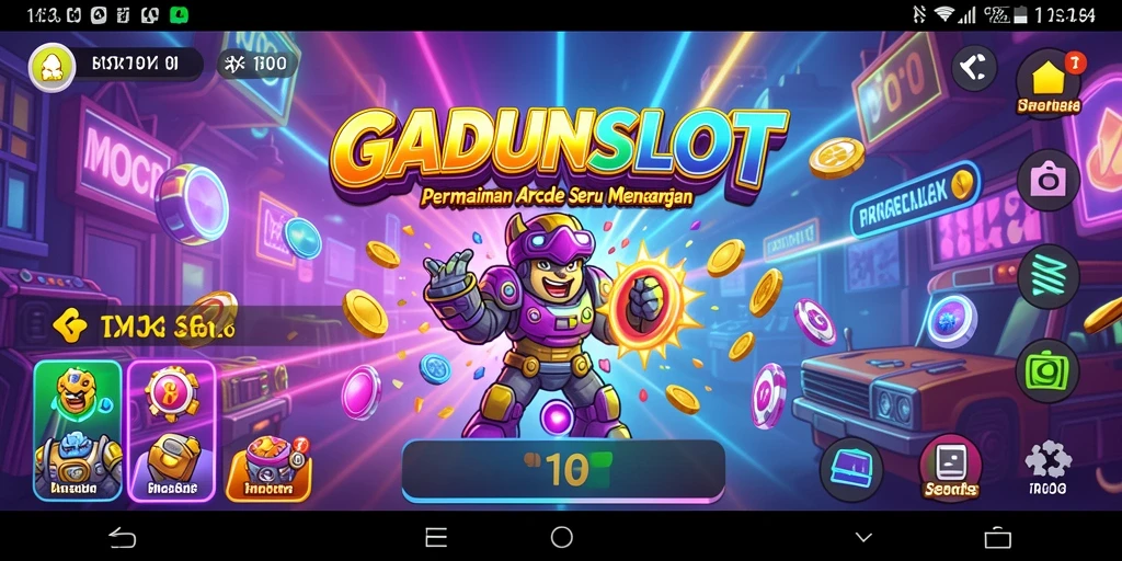 Screenshot utama GADUNSLOT menampilkan gameplay Arcade yang menegangkan.