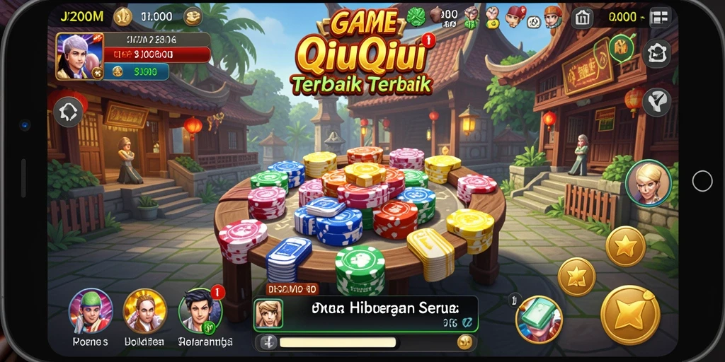 Tampilan gameplay seru di J200M saat bermain QiuQiu.