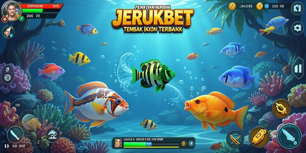 Tampilan gameplay menembak ikan di JERUKBET yang seru.