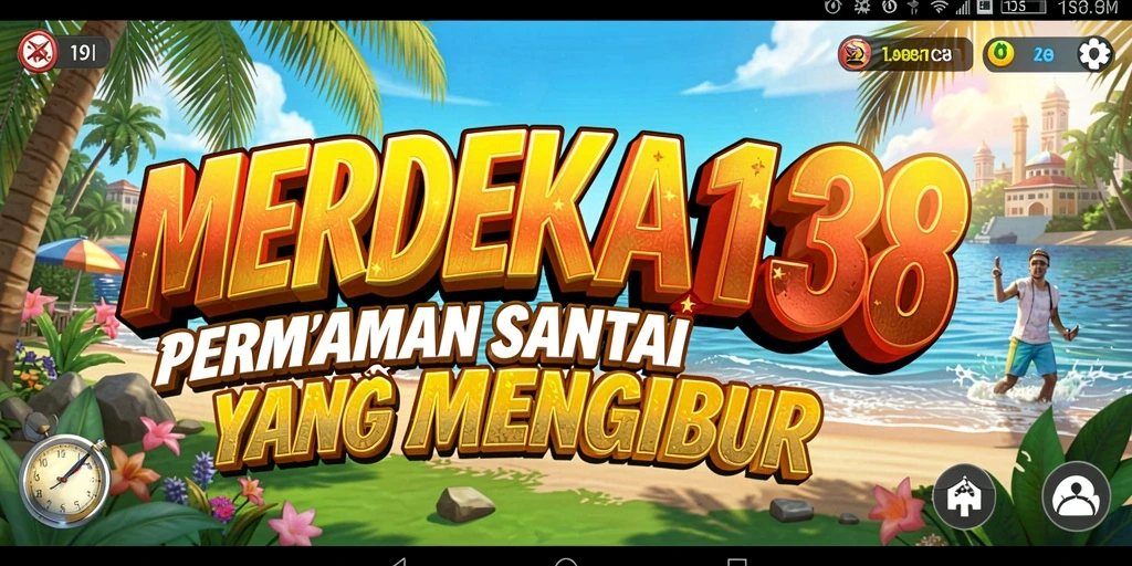 Tampilan gameplay meriah dan penuh warna dari MERDEKA138.