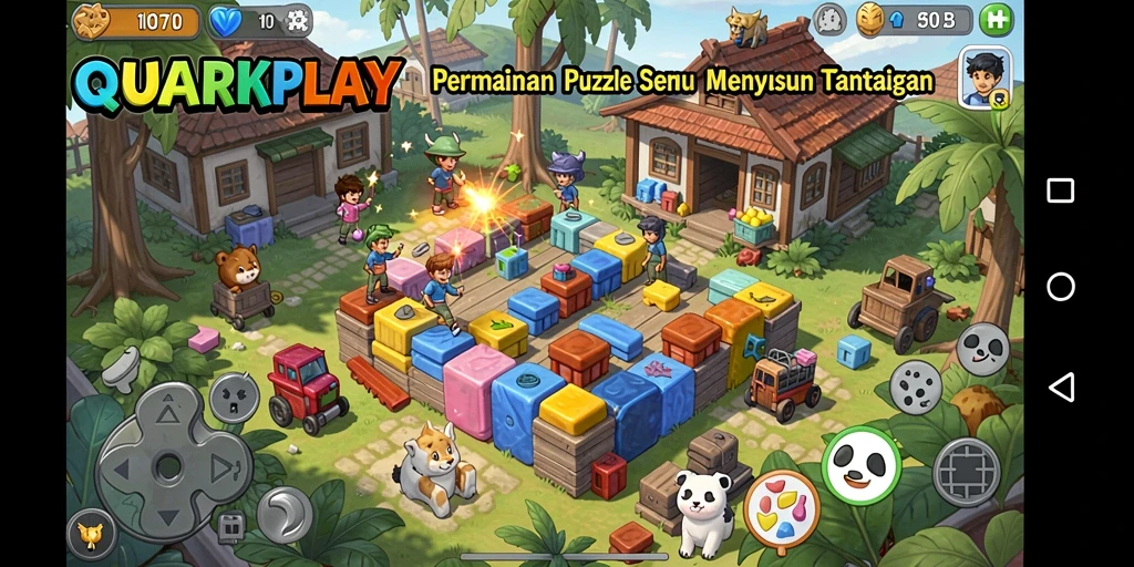 Tampilan gameplay QUARKPLAY yang menarik dengan tantangan puzzle.