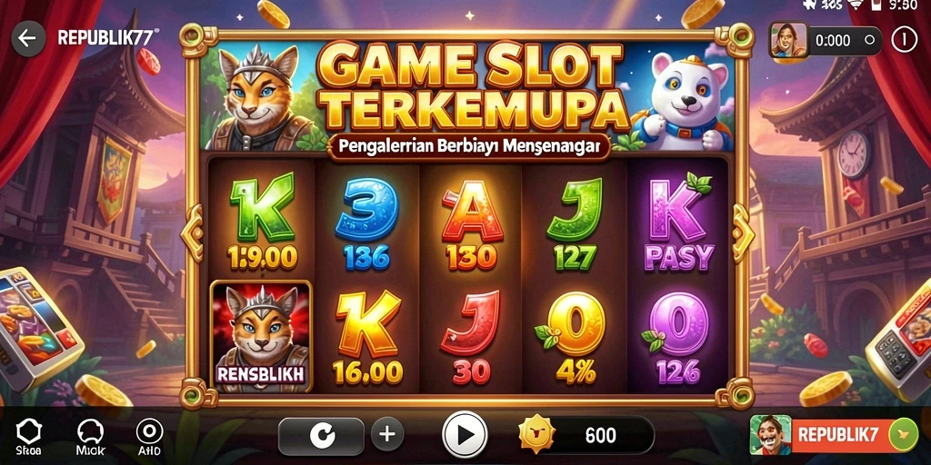 Tampilan permainan Slot yang menarik dan penuh warna di REPUBLIK77.