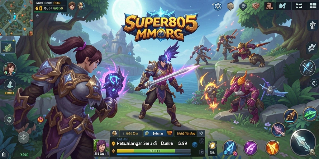 Gameplay menarik dalam dunia MMORPG yang luas.