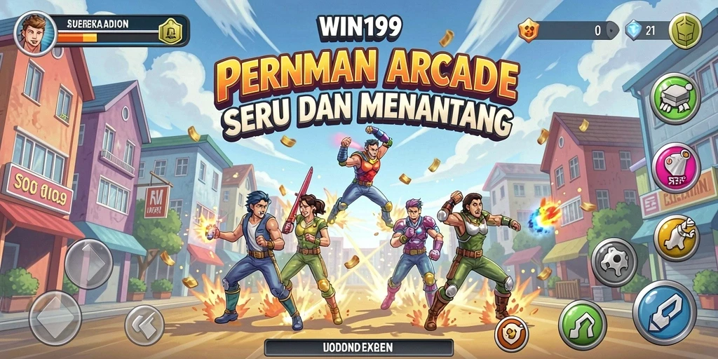 Screenshot gameplay WIN199 menampilkan aksi seru di arena arcade.